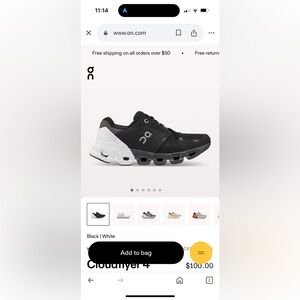 On cloud cloud flyer 4 size 9 good condition